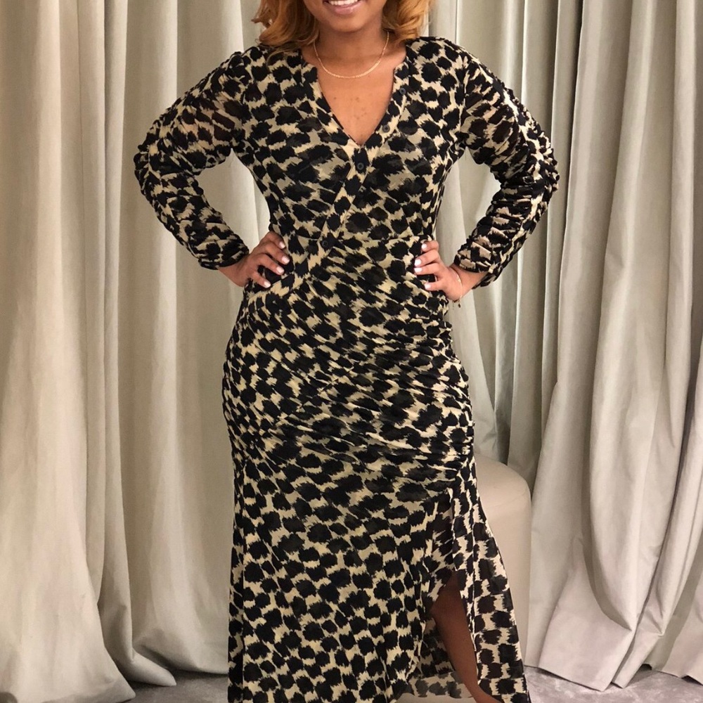 DVF Mesh Animal Printed Dress